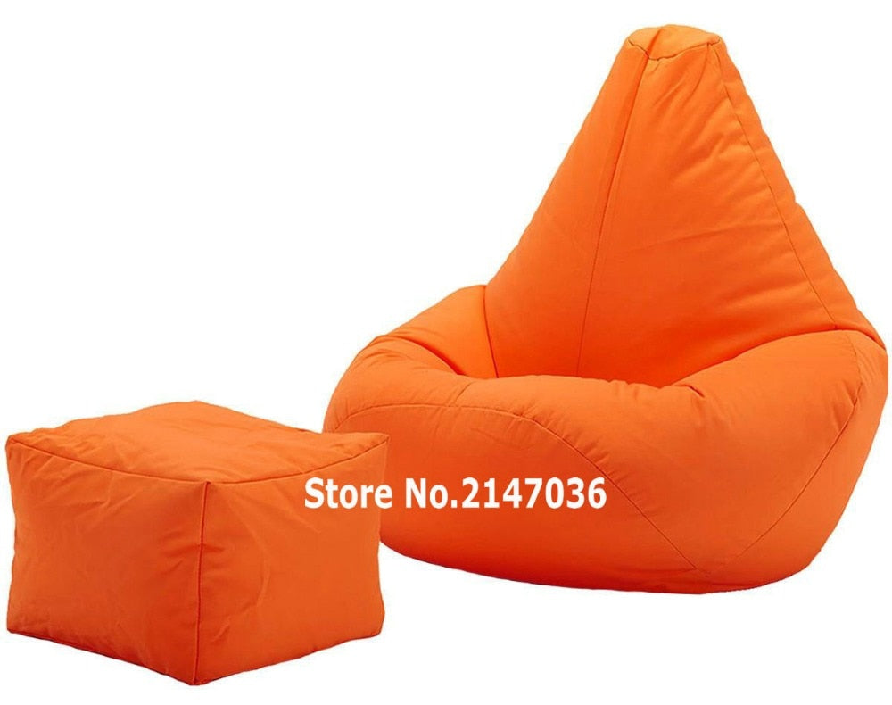 orange outdoor and indoor bean bag