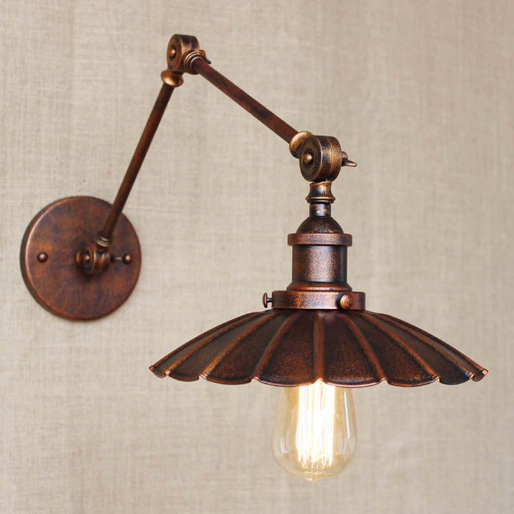 Industrial Retro Nostalgic Style Rust Color Dress Light