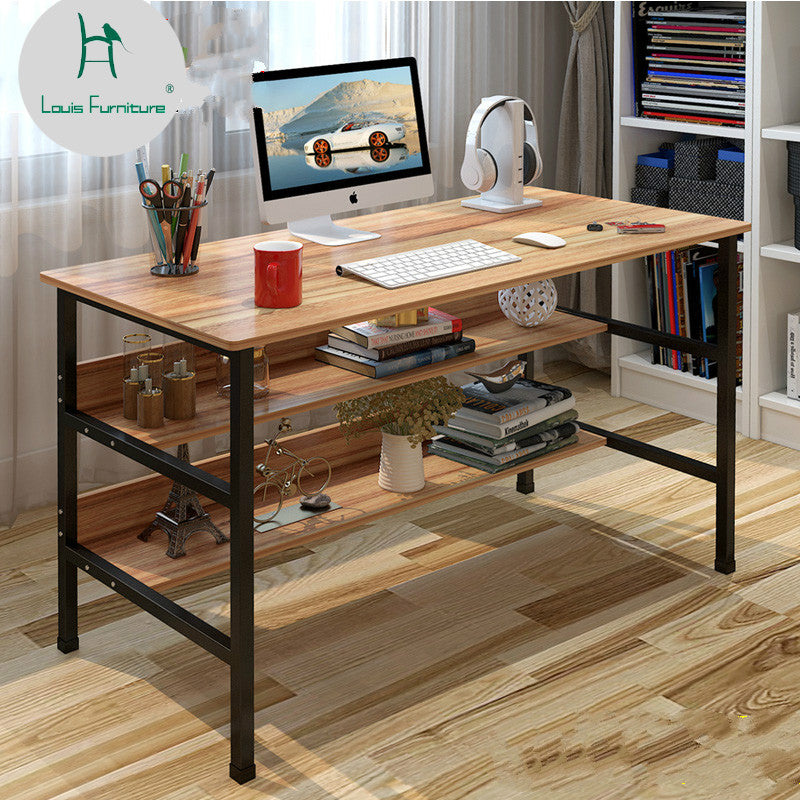 Louis Fasion Office Desks Simple Economical Simple Home Student Computer Bedroom Learning Table Multi-function.