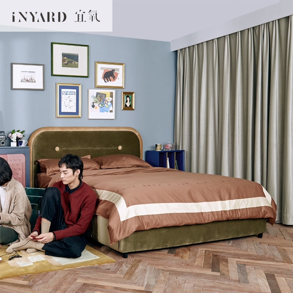 velvet bed soft covered wooden bed