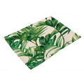 Green Leaves Pattern Cotton Linen Western