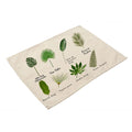 Green Leaves Pattern Cotton Linen Western