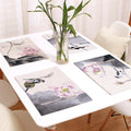Traditional Chinese Lotus Birds Dining Table Mats