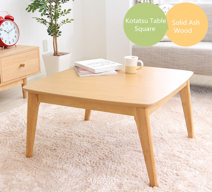 Wooden Kotatsu Table Natural Color for Home and Living Room