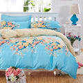 Classic bedding set 5 size grey blue flower bed