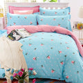 Classic bedding set 5 size grey blue flower bed