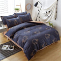 Classic bedding set 5 size grey blue flower bed