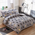 Classic bedding set 5 size grey blue flower bed