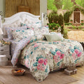 Classic bedding set 5 size grey blue flower bed