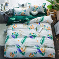 Classic bedding set 5 size grey blue flower bed