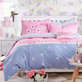 Classic bedding set 5 size grey blue flower bed