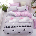 Classic bedding set 5 size grey blue flower bed