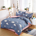 Classic bedding set 5 size grey blue flower bed
