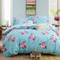 Classic bedding set 5 size grey blue flower bed