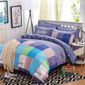 Classic bedding set 5 size grey blue flower bed