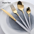 Buyer Star Flatware Set Gold Polish Black