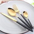 Buyer Star Flatware Set Gold Polish Black