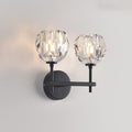 Contemporary indoor lighting small crystal black wall lamp