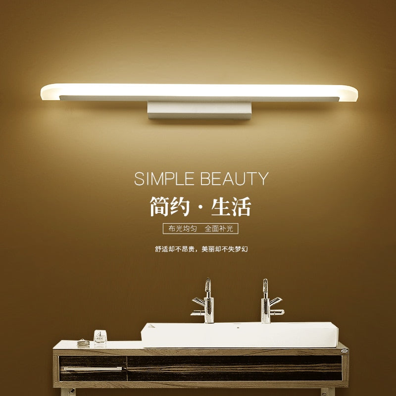 Waterproof anti-fog simple modern led mirror light bathroom