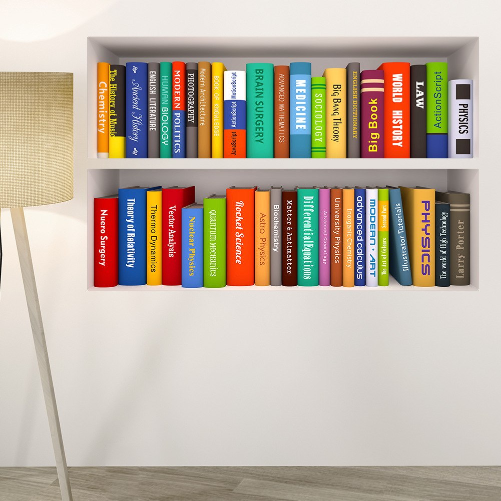3D Stereo Bookcase Pattern Wall Sticker