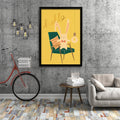 Long Ear Bunny Retro Kraft Paper Poster Cafe Restaurant