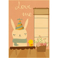 Long Ear Bunny Retro Kraft Paper Poster Cafe Restaurant