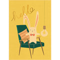 Long Ear Bunny Retro Kraft Paper Poster Cafe Restaurant